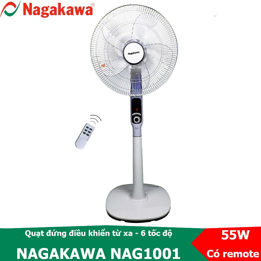 Quạt đứng 55W điều khiển từ xa Nagakawa NAG1001 với 6 tốc độ gió linh hoạt