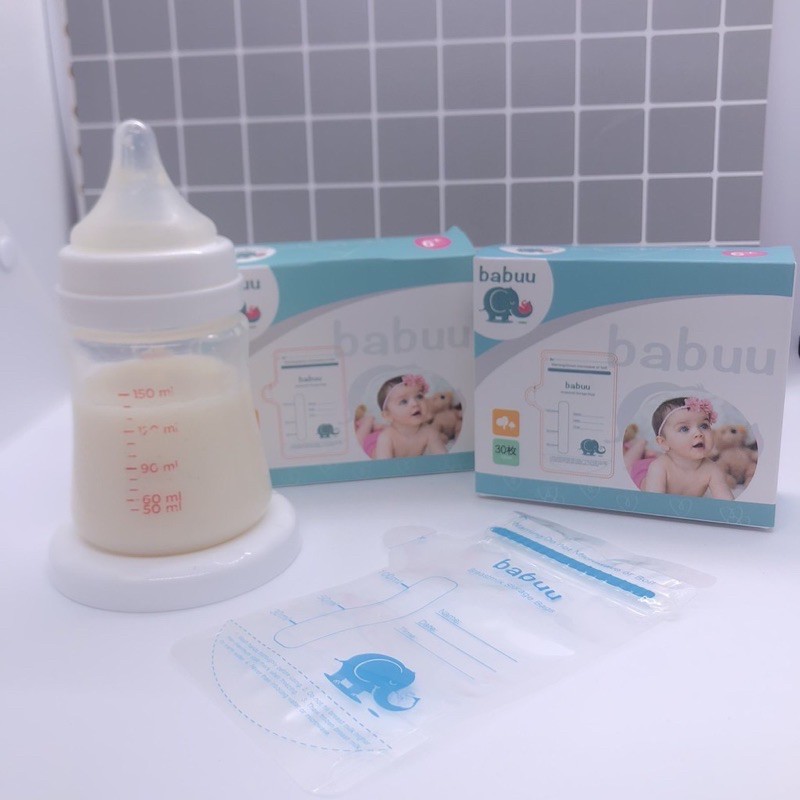 HCM Tách Hộp Hộp 30 túi trữ sữa Baby Babuu Nhật Bản 100ml