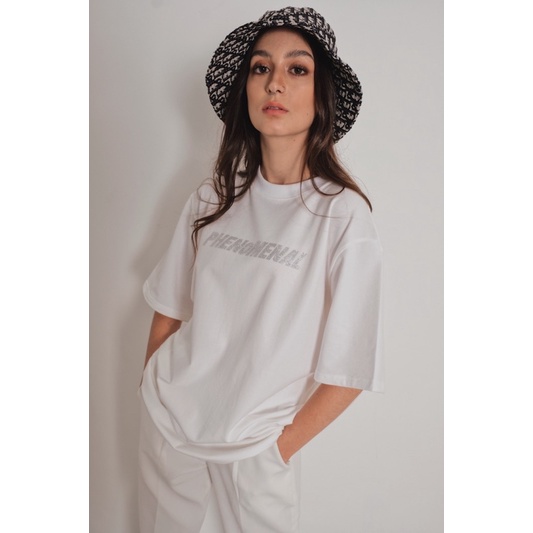 PHENO WHITE GEMSTONES - ÁO THUN ĐÍNH ĐÁ UNISEX PHENOMENAL