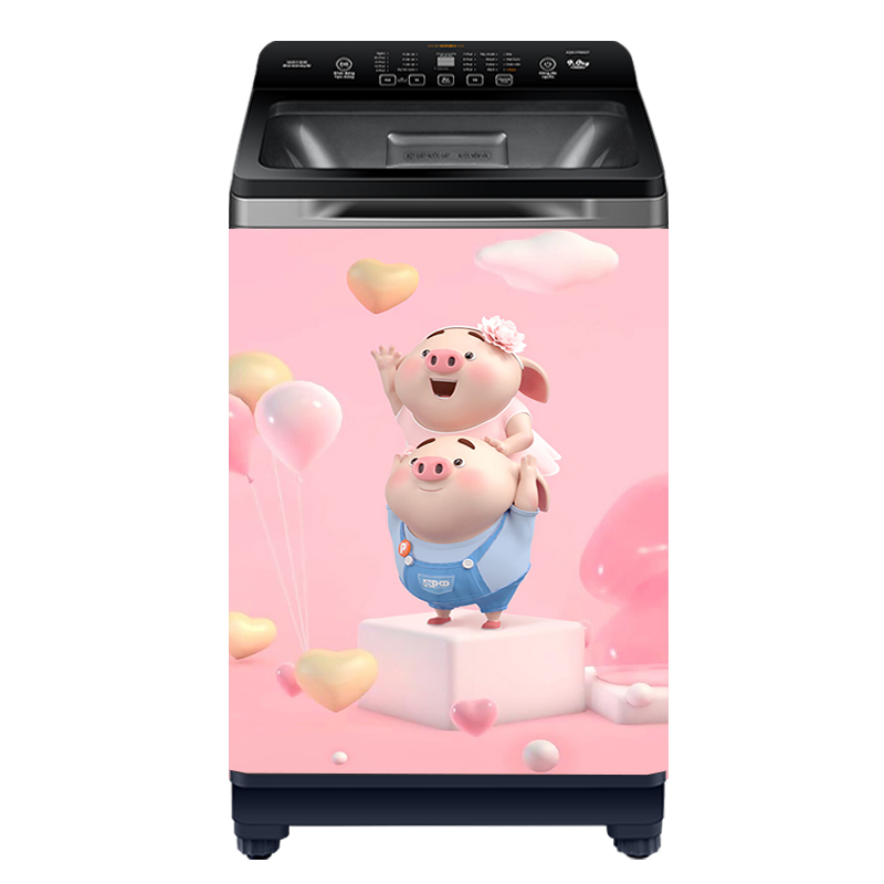 Decal dán máy giặt chất liệu cao cấp- Pig 2022