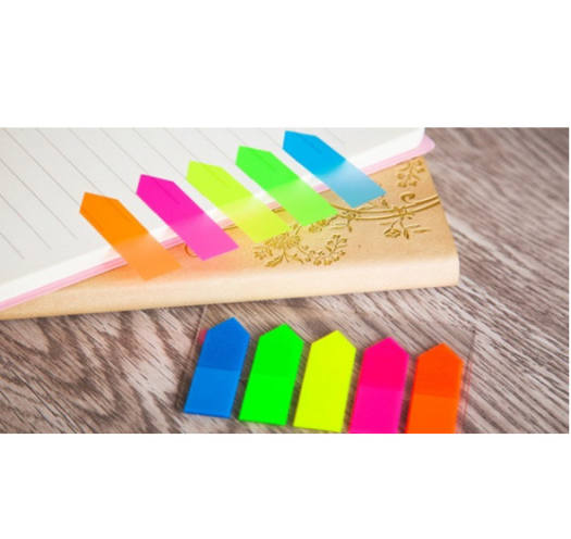 Giấy note 5 màu nhựa Uni-T