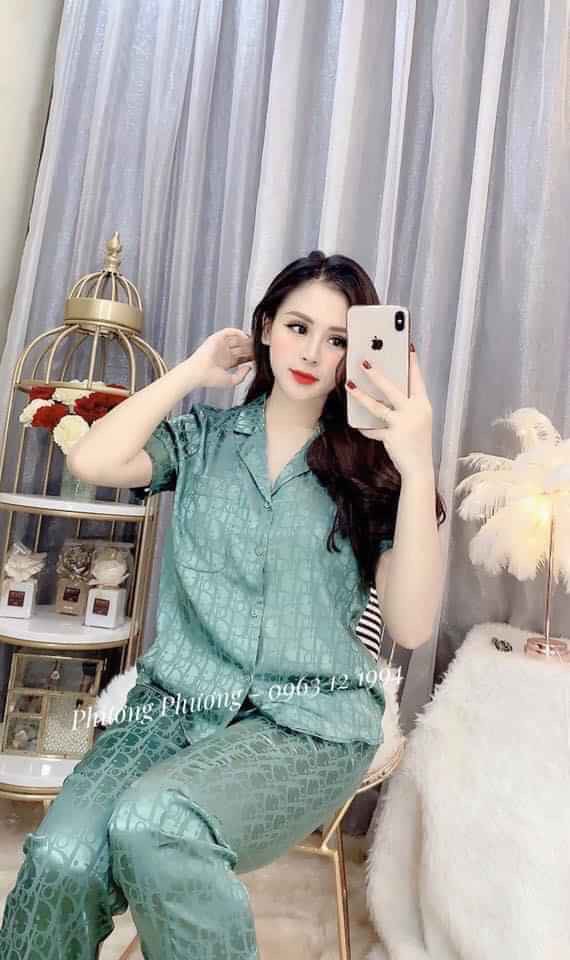 bộ đồ lụa satin mặc nhà cao cấp, bộ đồ sau sinh cao cấp