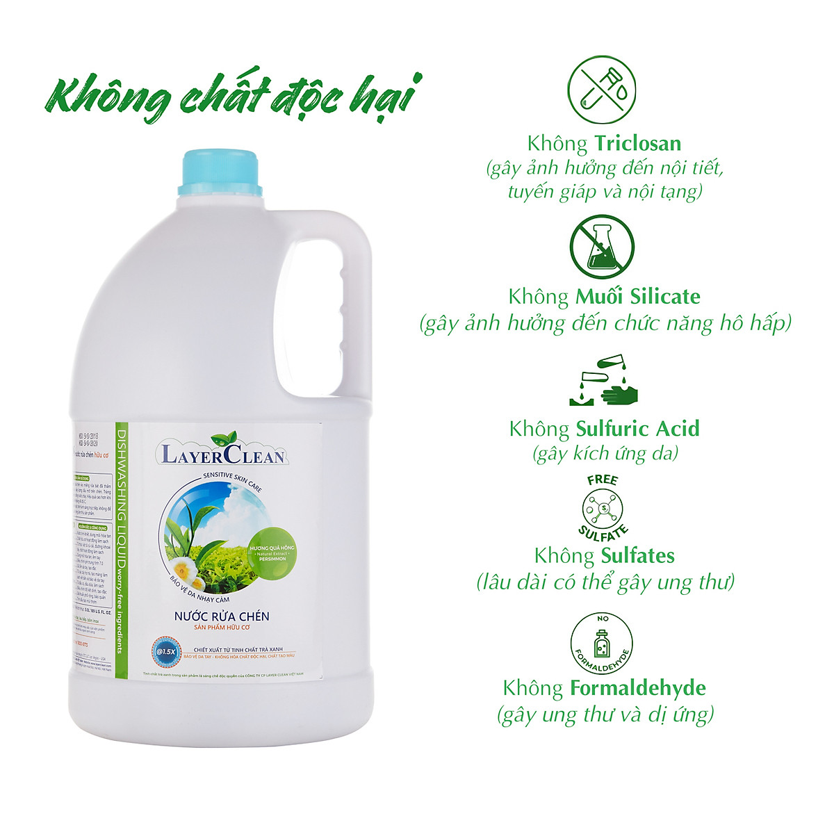[HCM]Nước rửa chén hữu cơ Layer Clean - can 5L