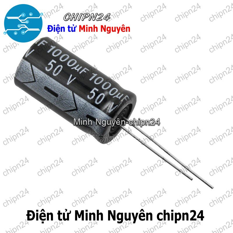 [3 con] (F258) Tụ hóa 1,000uF 50V Đen (13x25mm) (1000uF 50V) - HH001660
