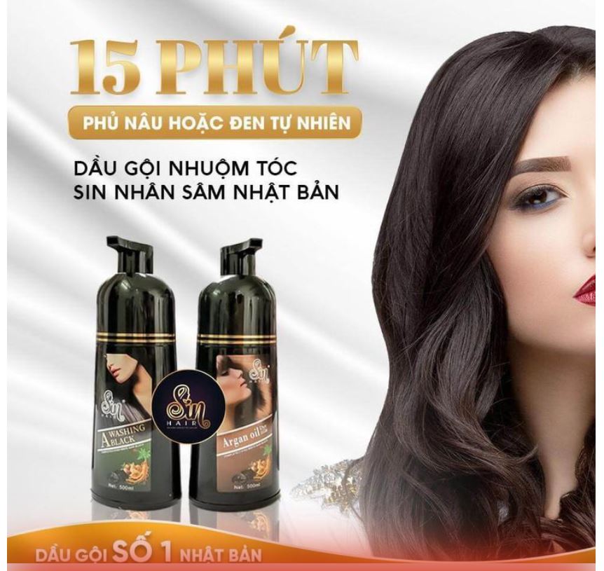 Dầu gội phủ bạc nhân sâm SIN HAIR Nhật Bản