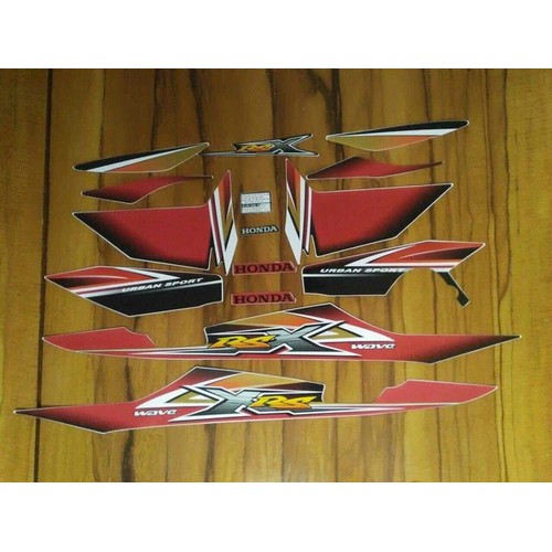 Bộ tem honda wave RSX 100 màu đỏ