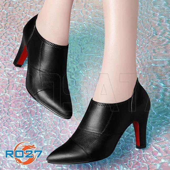 GIÀY BOOT NỮ ROSATA RO27 - GIÀY BOOT NỮ THẤP CỔ 7CM SANG TRỌNG