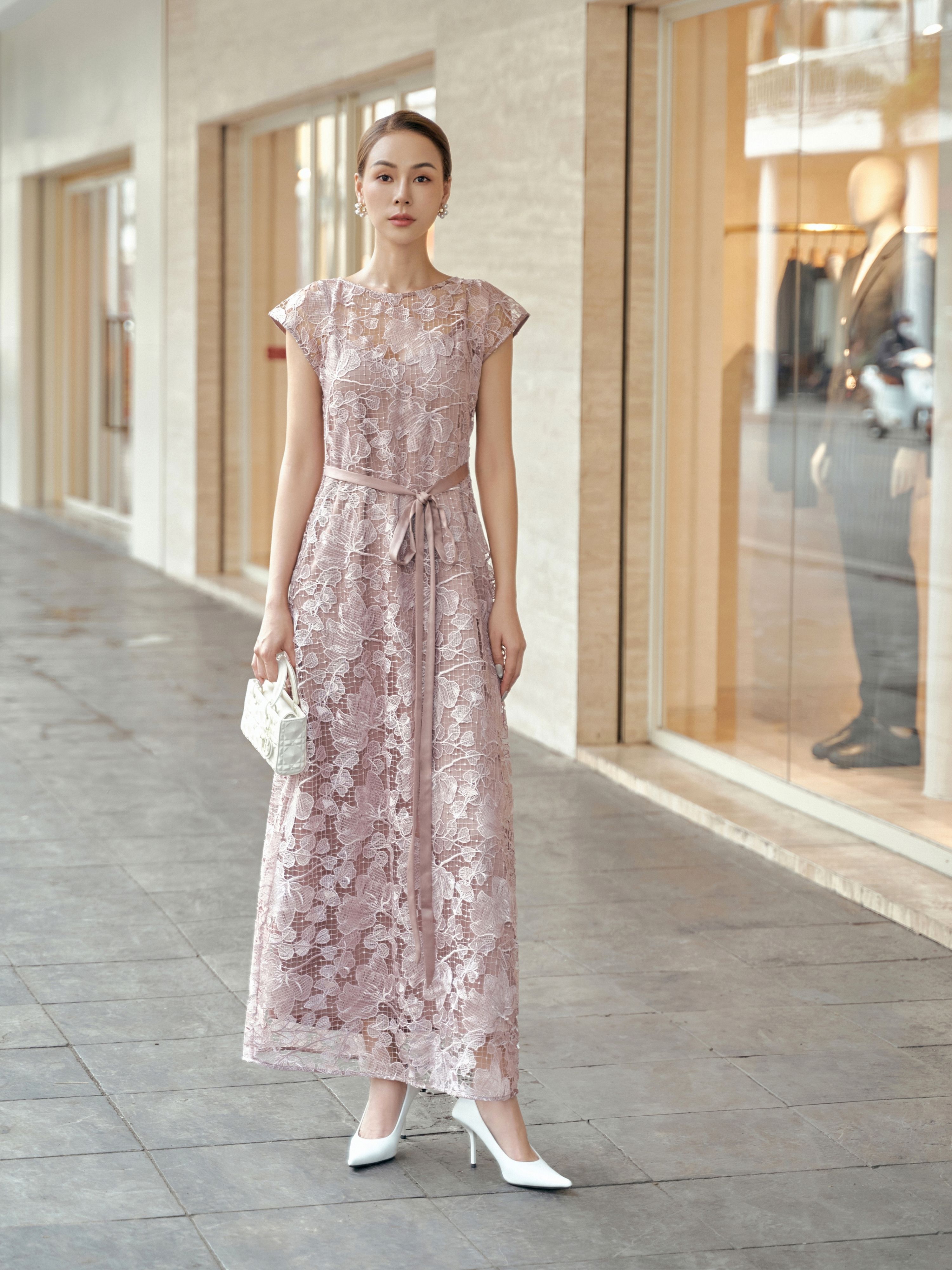 Đầm ren dài Mauve Darling dress (size hết không restock thêm)