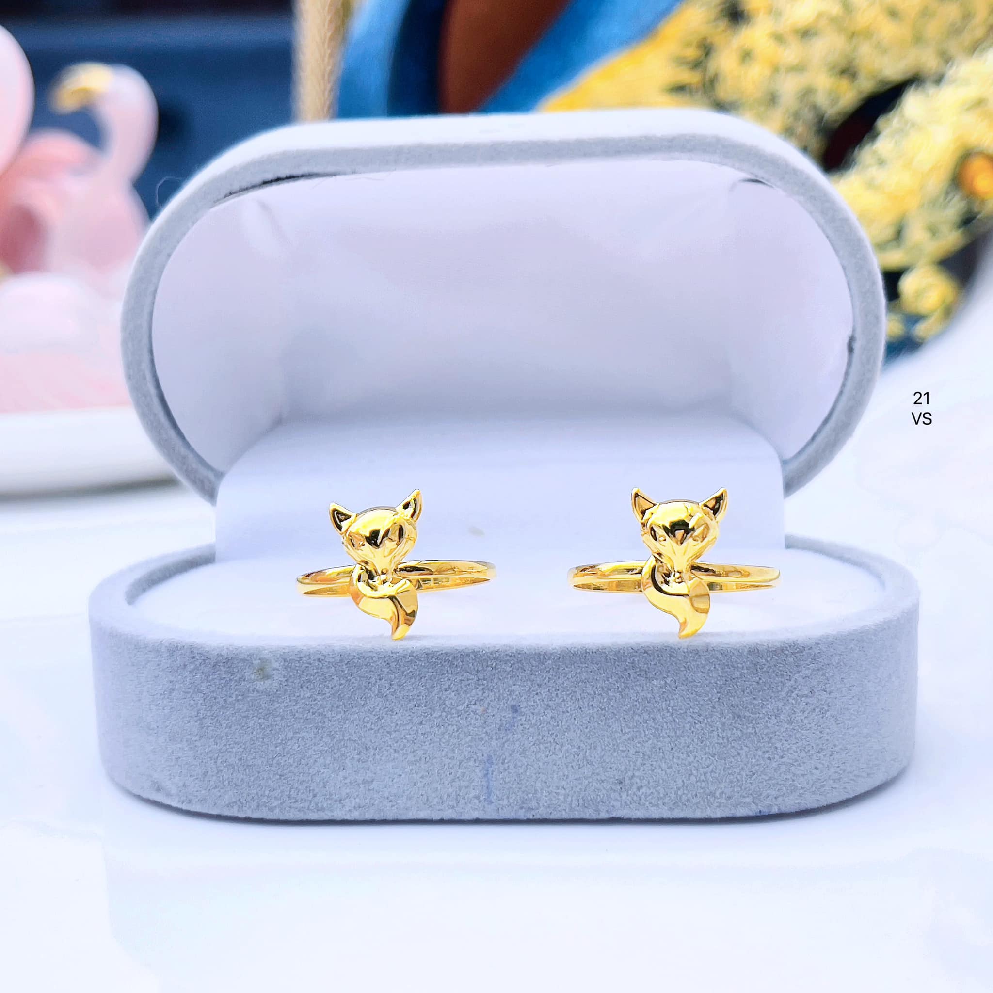 Nhẫn nữ vàng tây mặt hồ ly nhỏ xinh MS20