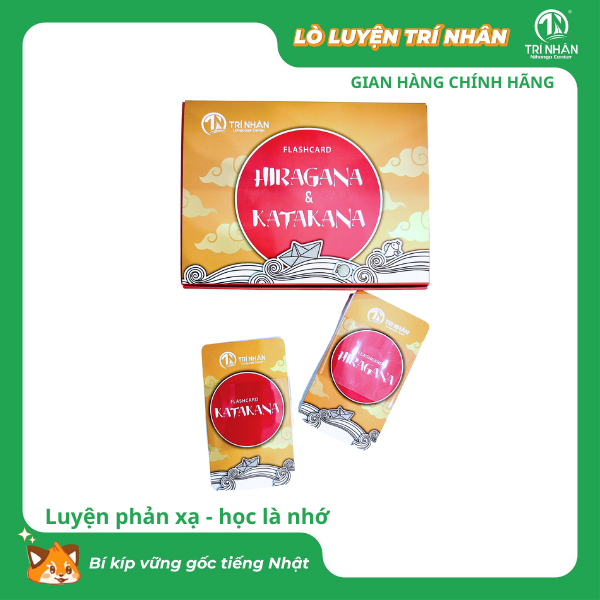 Thẻ Flashcard học chữ cái tiếng Nhật Hiragana và Katakana | in màu - dễ nhớ - thẻ cứng có cán màng chống thấm nước
