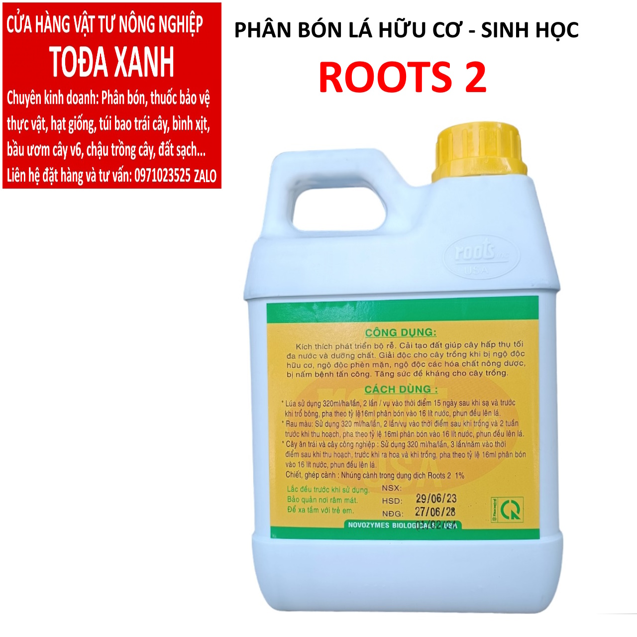 PHÂN BÓN LÁ ROOTS 2 CAN 1 LÍT