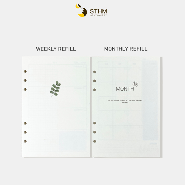 Ruột refill Planner - Monthly - Weekly - A5 - Sổ còng - 6 lỗ - STHM Stationery