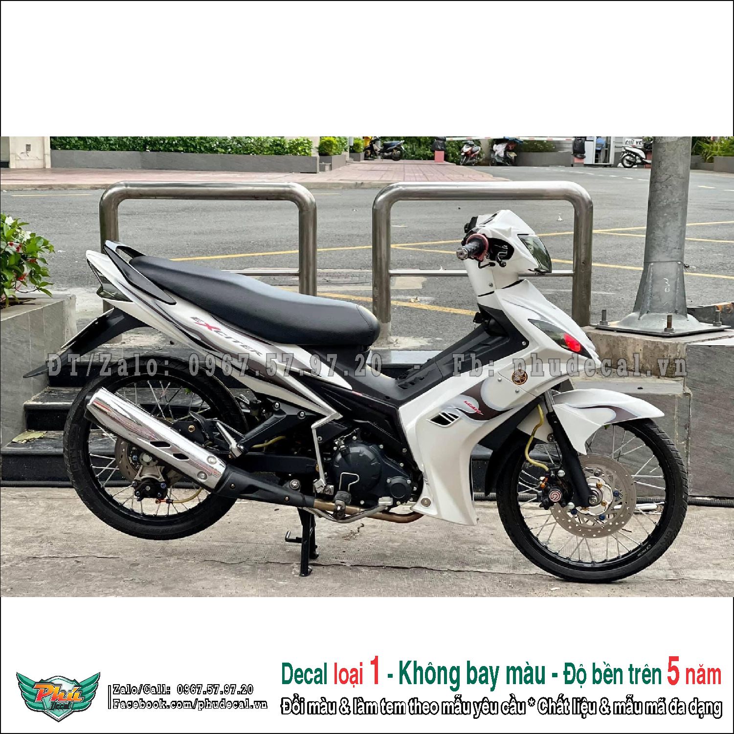 Tem rời Exciter 2010 trắng lửa