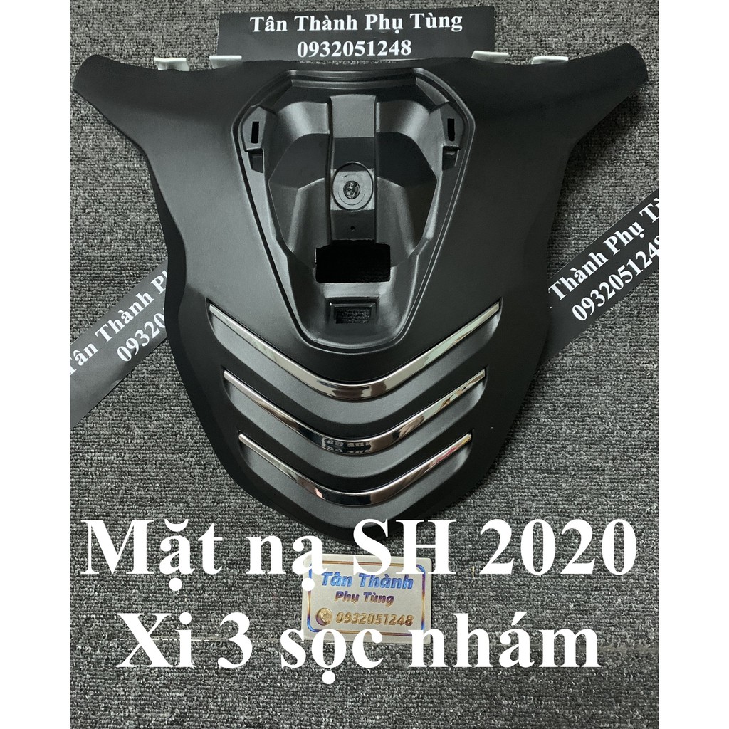 Mặt nạ SH 2020 kiểu 3 Sọc Xi màu Đen Nhám