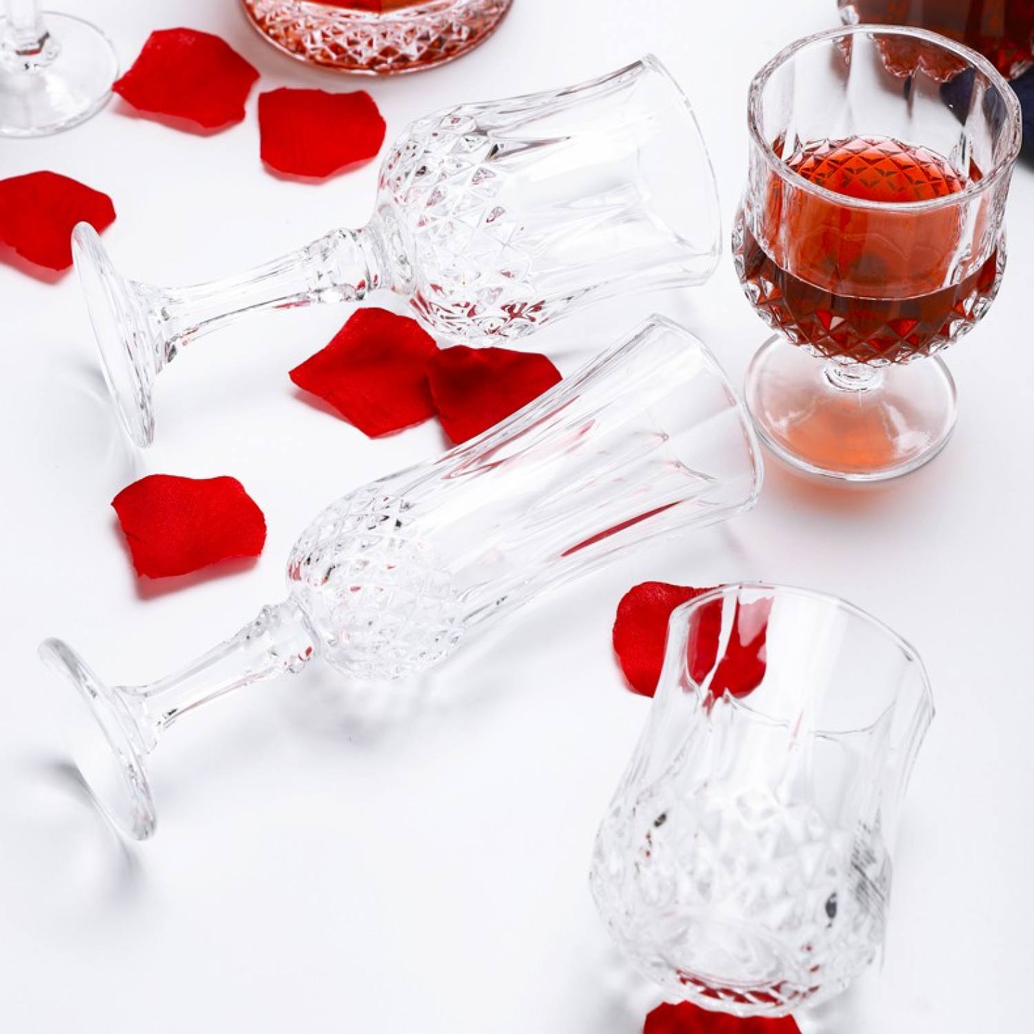 Cocktail Flute Glass - Ly Thuỷ Tinh Khứa Cạnh