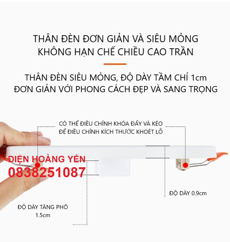 đèn âm trần đa năng tròn 15w 8w