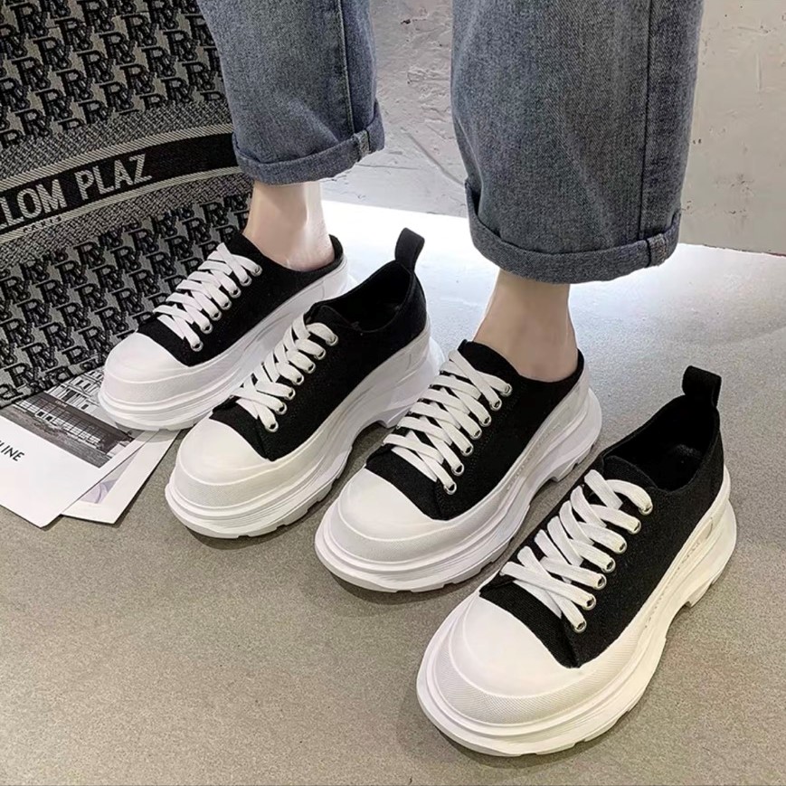 Giầy Nữ Seaker Chunky Canvas Độn Đế 7cm Thời Trang Trẻ (shophanhan)