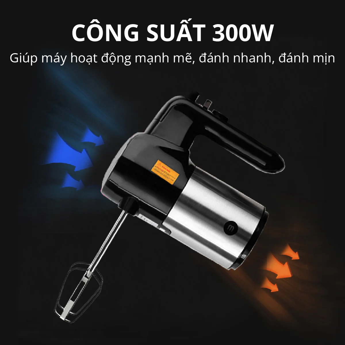 Máy đánh trứng - 5 tốc độ, thân inox không gỉ sang trọng