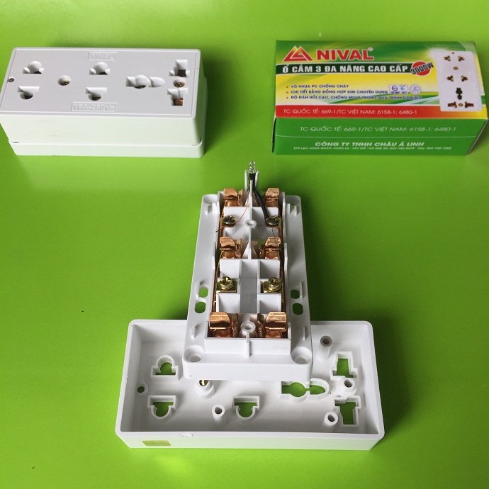 Ổ cắm 3 lổ NIVAL cao cấp