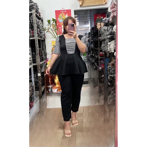 Bộ mặc nhà Bigsize 68kg-95kg(mẫu 9tất phối caro)