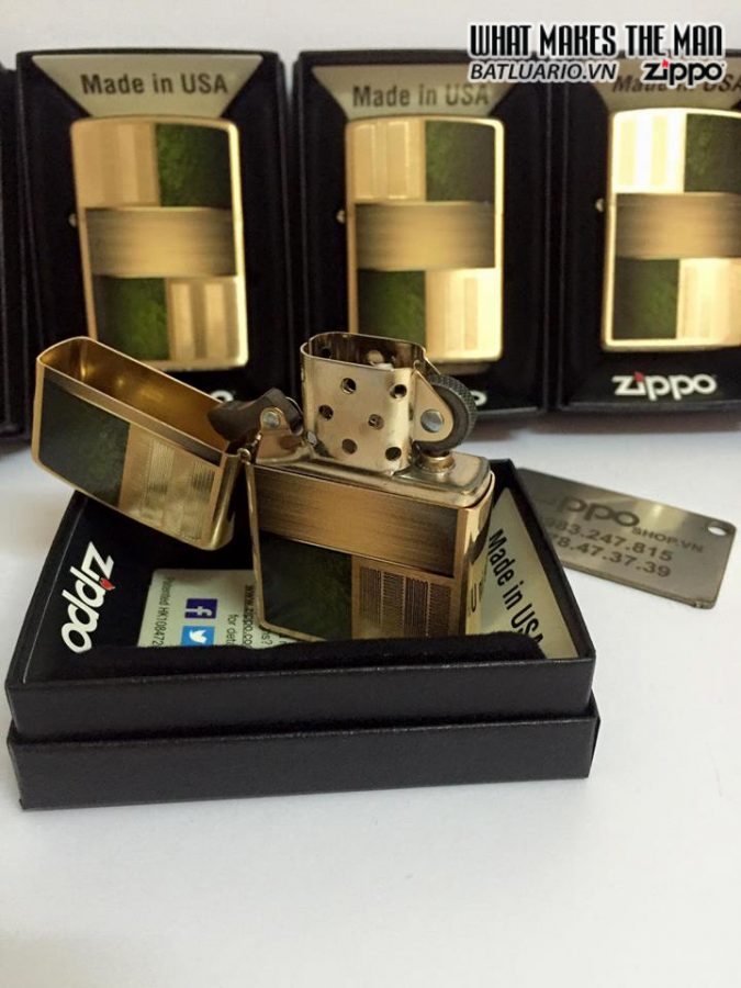 Zippo 28796 - Zippo Brass and Green Brushed Brass