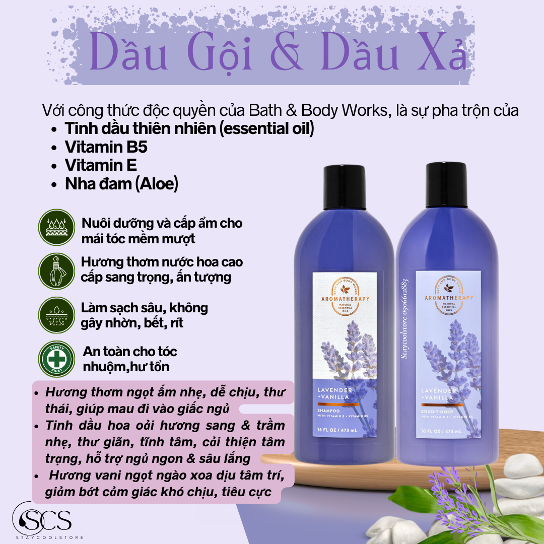 [Bill Mỹ- Đủ Mùi] Dầu Gội và Dầu Xả BATH & BODY WORKS 473ml