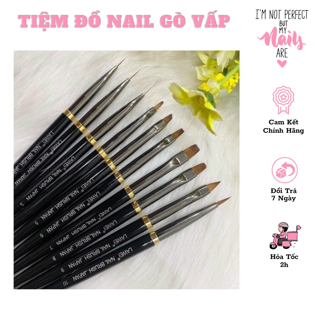 Bộ 10 cây cọ vẽ lawei nail brush japan chuyên dụng - cọ vẽ móng