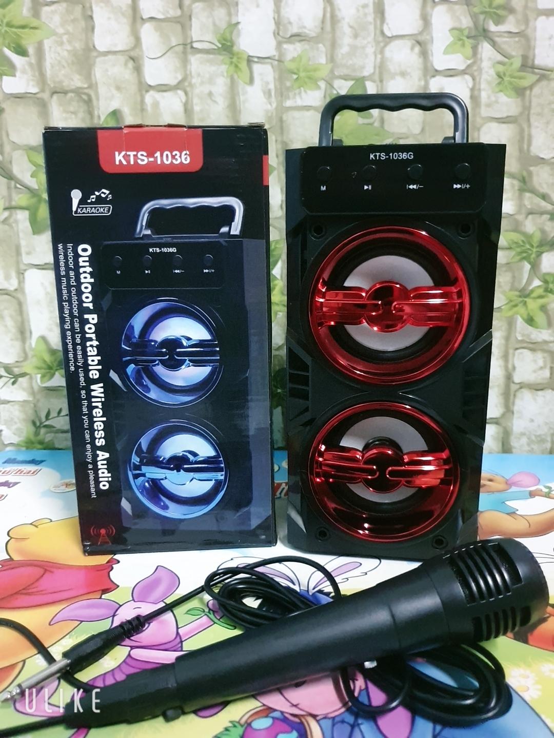 🔴ÂM CỰC ẤM🔴LOA KARAOKE BLUETOOTH KTS-1036 - TẶNG KÈM MICRO DÂY(CÓ ECHO)