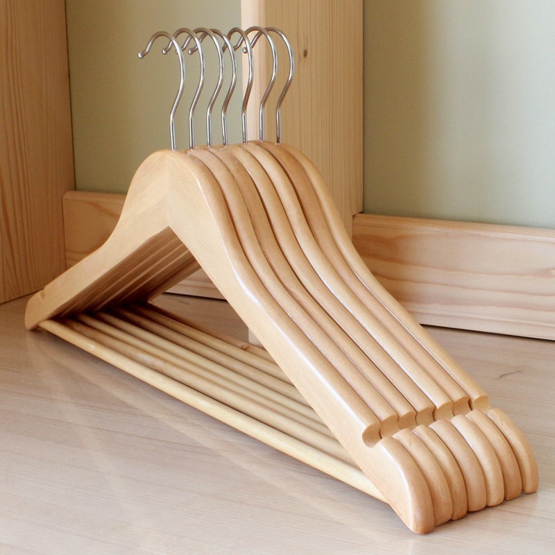 Móc Gỗ Treo Quần Áo Thanh Ngang 44.5cm ( Bộ 10 móc )
