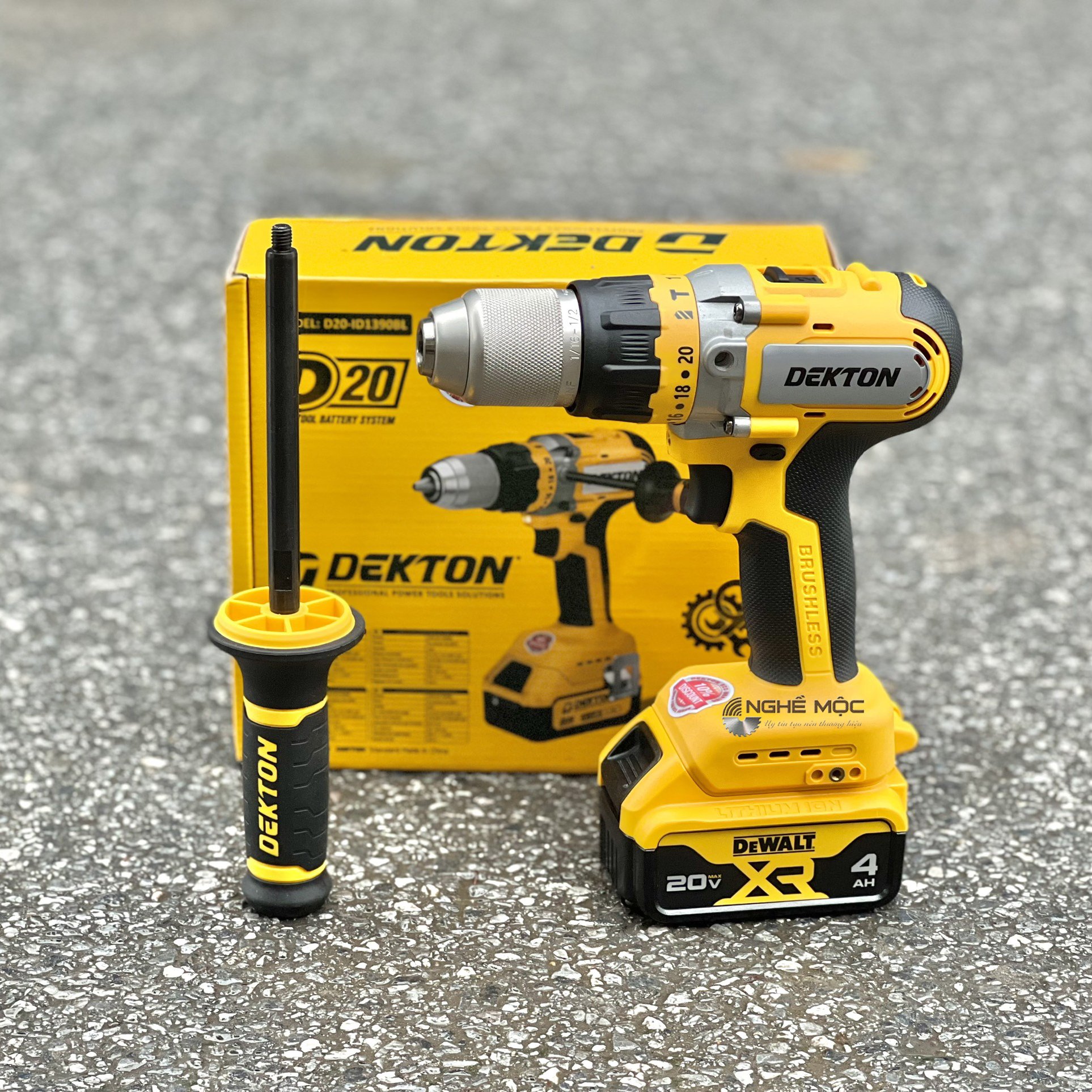 Máy Khoan dùng pin D20 -ID1390BL Dekton (dùng được chân pin Dewalt)