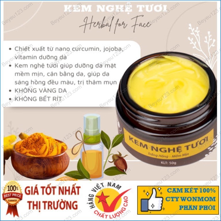 COMBO Nghệ dưỡng toàn thân & da mặt Wonmom (1 Kem sữa nghệ toàn thân + 1 Kem nghệ tươi hữu cơ)