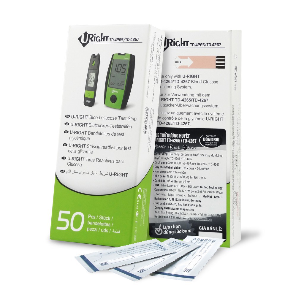 Que thử đường huyết Uright dùng cho máy đo đường huyết TD4265 4267