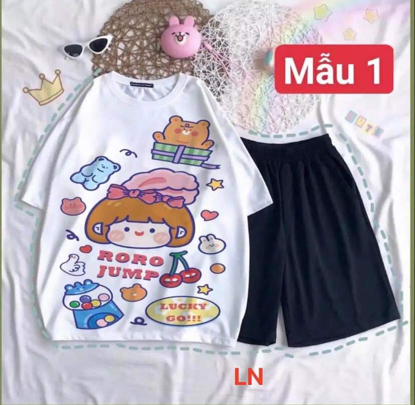 Set áo kèm quần đùi in hình dễ thương