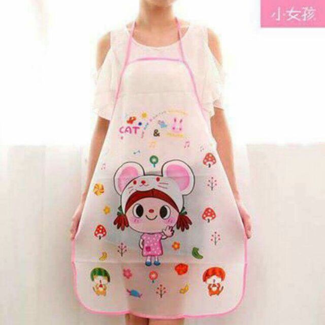 TẠP DỀ ĐA NĂNG VÀO BẾP ĐẢM ĐANG -Tạp Dề họa tiết thú,Tạp Dề Chắn Dầu Mỡ,Tạp Dề Nhựa In,Yếm Tạp Dề Chống Thấm Nước,Dụng Cụ