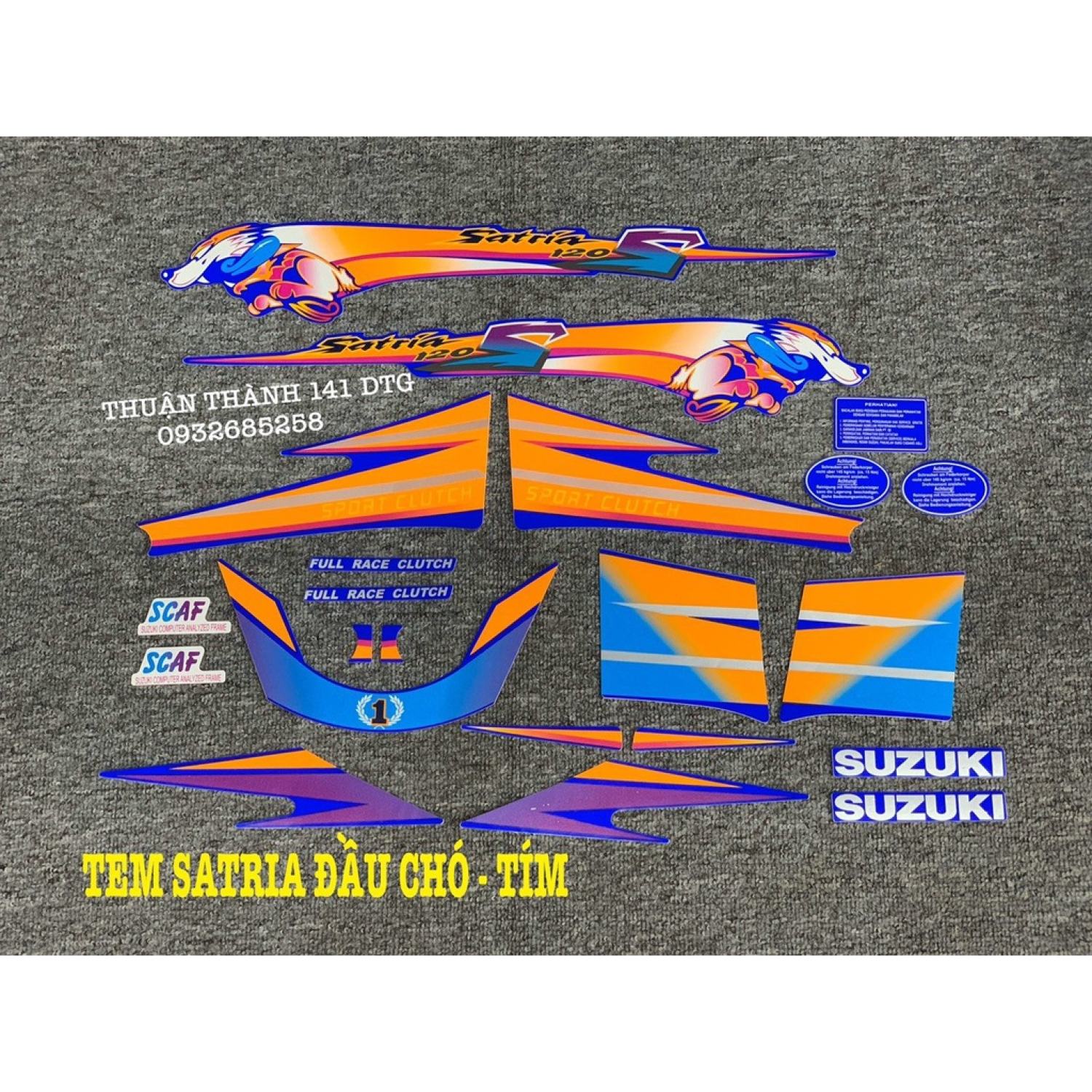 Tem satria 2000 đầu chó - tem 3 lớp