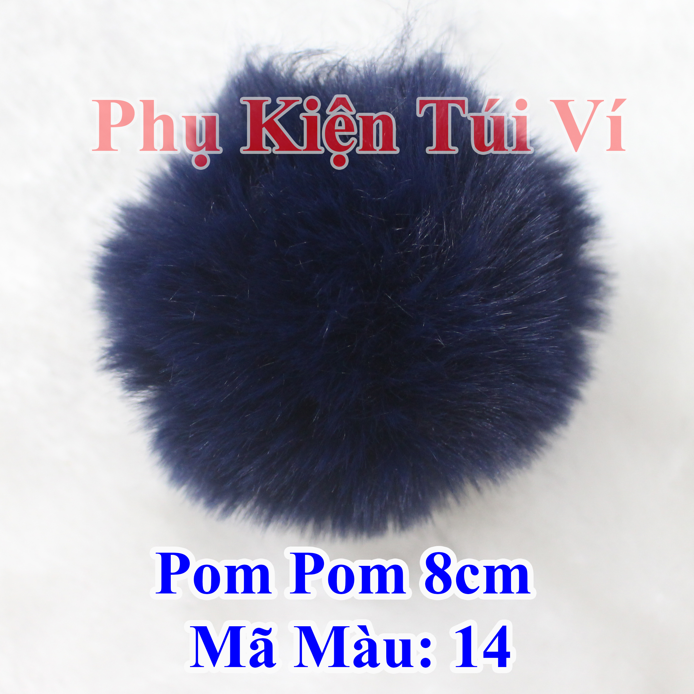 Pom pom trơn 8cm làm đồ handmade