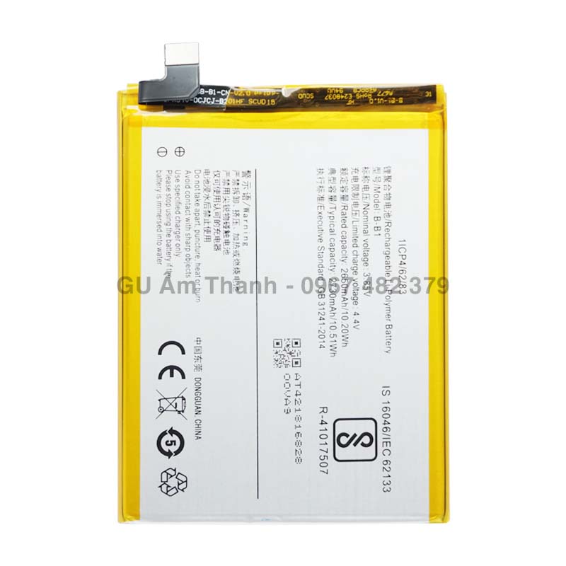 Pin thay thế cho Vivo Y55S 1610 16GB 2730mAh Zin