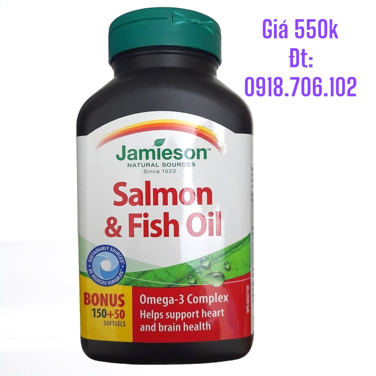 DẦU CÁ HỒI Jamieson Salmon & Fish Oil Omega-3 Complex