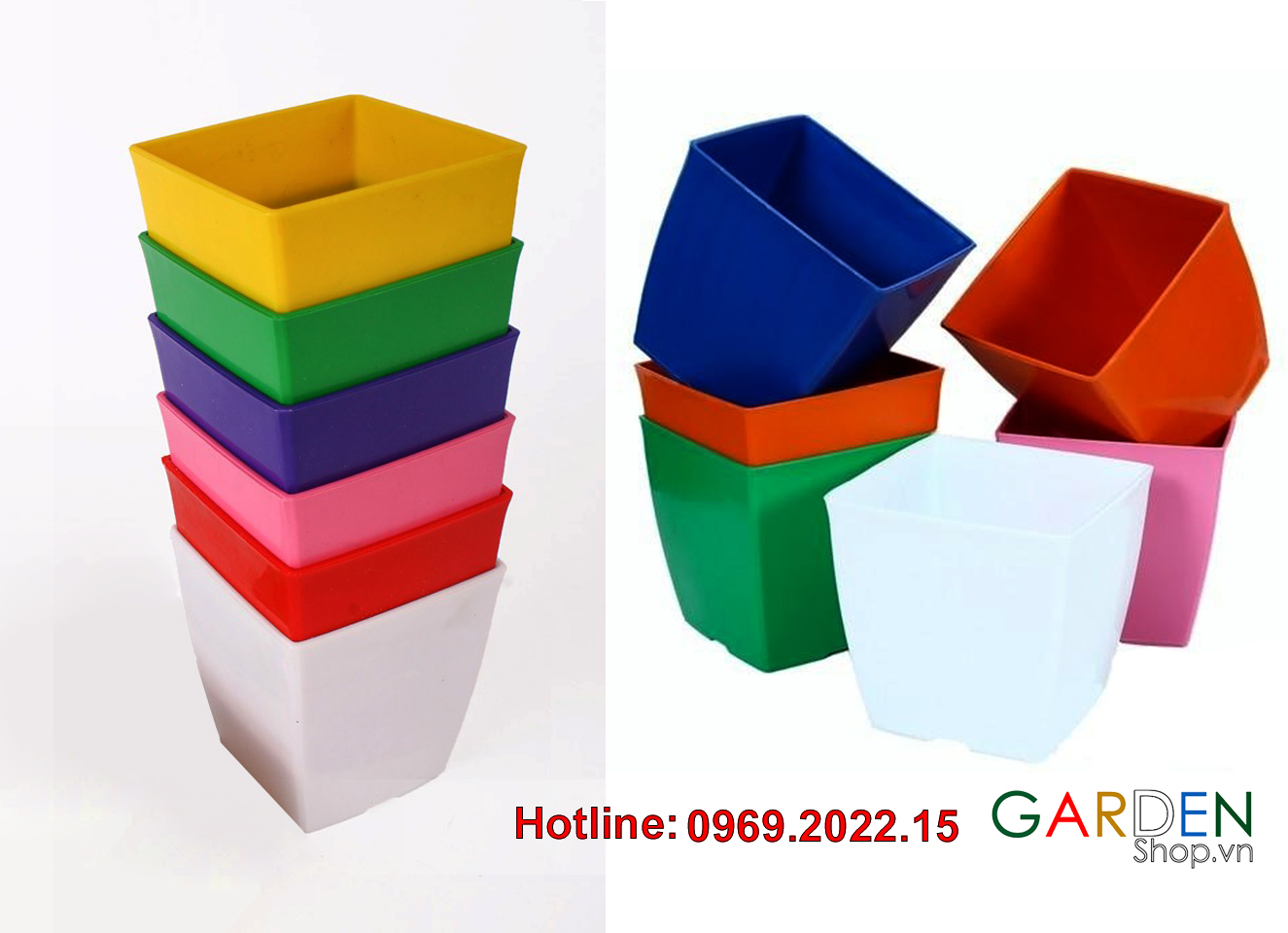 Chậu nhựa vuông trồng cây kích thước 9x9 cm