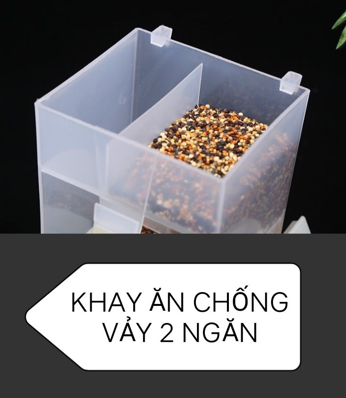 1 CÁI KHAY ĂN CHỐNG VẢY CAO CẤP NHẬP KHẨU (2 NGĂN) CHO CHIM,VẸT,YẾN PHỤNG