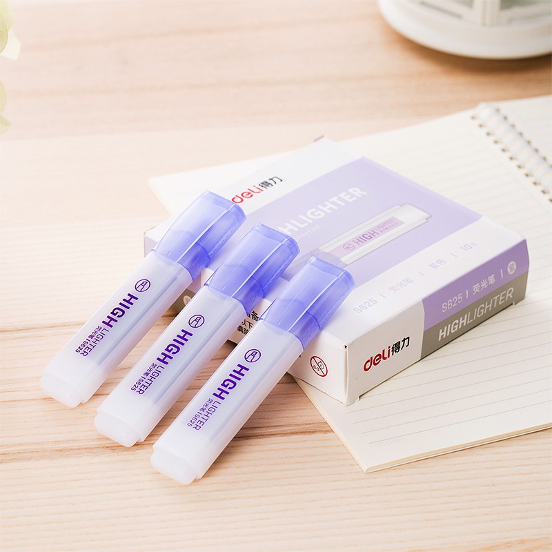 Bút Highlight Bút nhấn dòng macaron Deli - Màu sắc tươi sáng, nhanh khô - Xanh/Cam/Hồng/Vàng - 1 chiếc - EU356