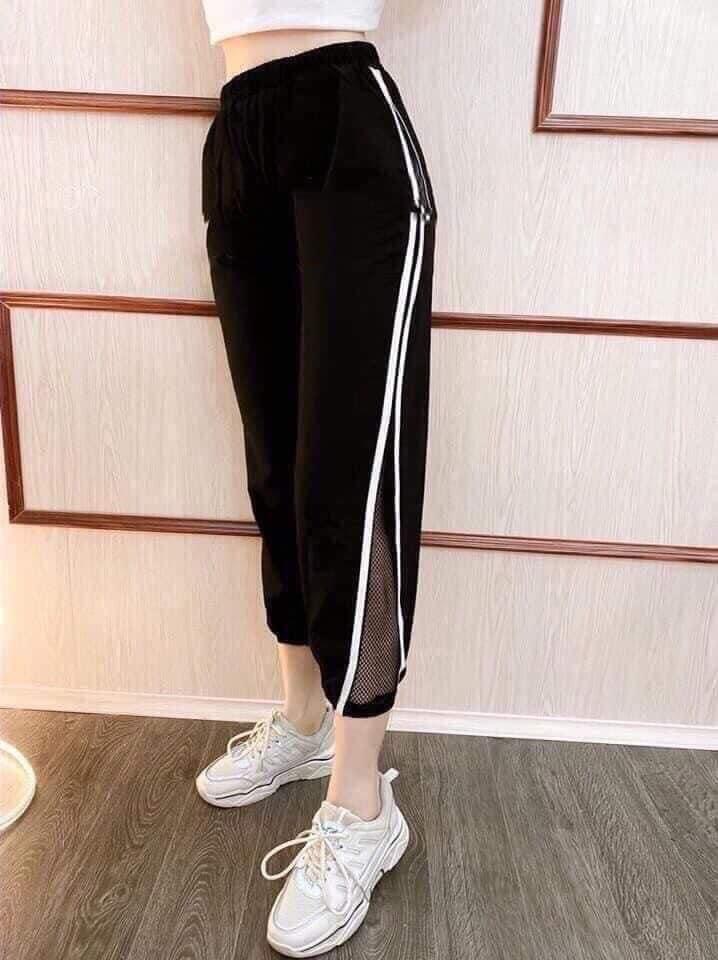 Quần Jogger Đũi phối lưới