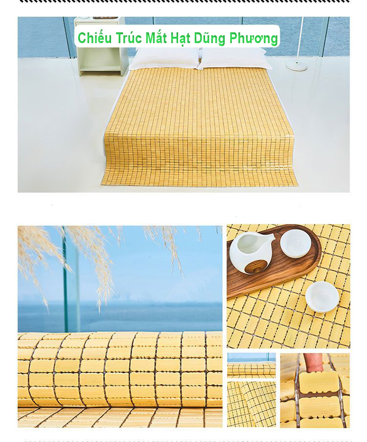 Chiếu trúc hạt Quế Lâm hàng loại 1 (2 mắt Ngọc xanh)Bh 1năm