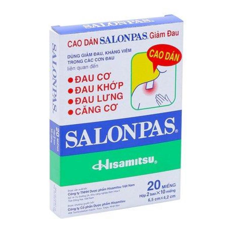 Cao dán Salonpas Giàm Đau (Hộp 20 miếng) tốt nhất