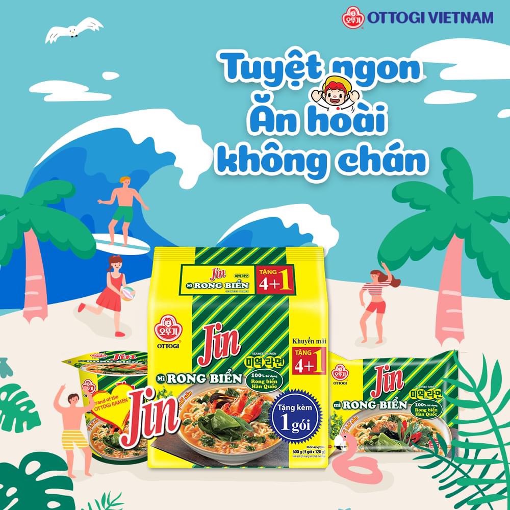 Lốc 5 gói - Mì Rong Biển OTTOGI 120g