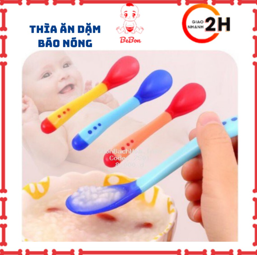 [HCM]combo 5 thìa ăn dặm báo nóng cho bé