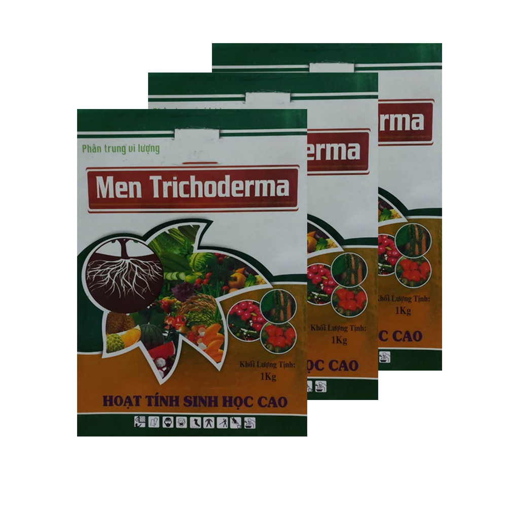 [HCM]Phân bón Men Trichoderma - Nấm vi sinh Trichoderma (Combo 3 bao mỗi bao 1 kg). Cung cấp chủng vi sinh vật có lợi  cung cấp trung vi lượng cho cây trồng. Cải tạo rễ ức chế nấm bệnh cải tạo mùn. Ủ rác thải. thành phân hữu cơ