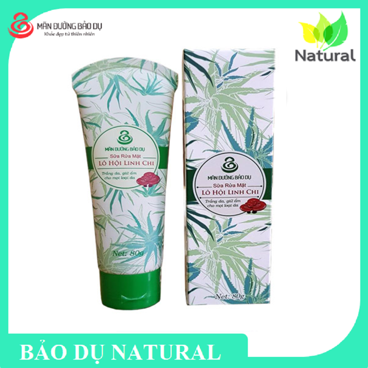 Safemall-cleanser aloe Lingzhi prevent acne, clean the skin, help White health, prevent aging skin-80gr-genuine goods safemall
