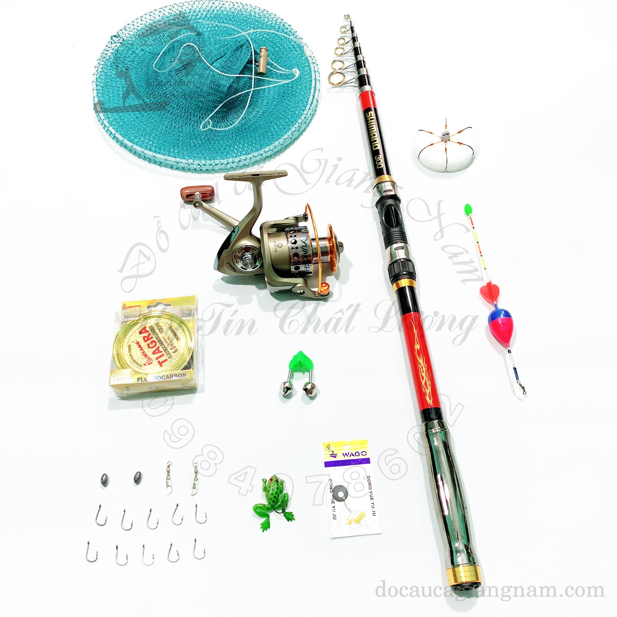 Combo cần câu shimano - máy câu yumoshi LC đủ phụ kiện ( đồ câu cá Giang Nam ) big sale