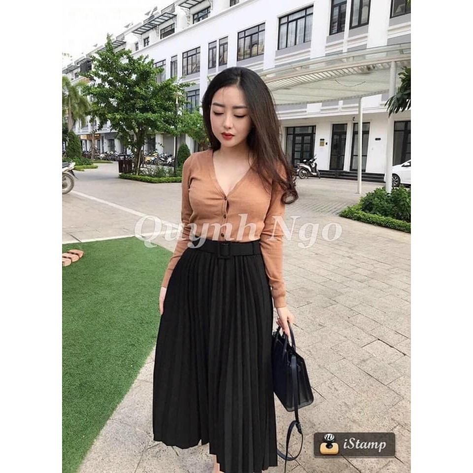Chân váy xếp ly 7 MÀU kèm đai hàng loại 1 cho cô nàng sang chảnh mọi lúc